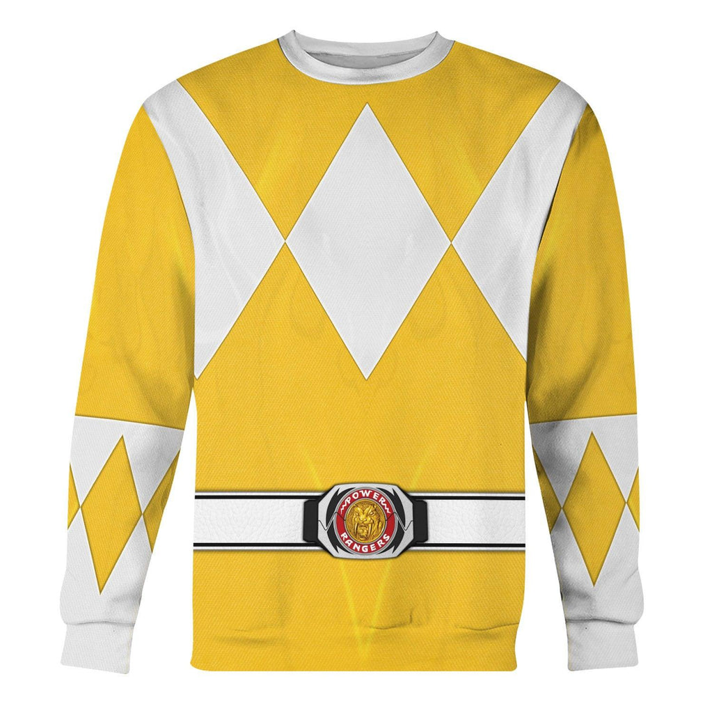 Yellow Ranger Mighty Morphin Hoodies Sweatshirt T-shirt Hawaiian Tracksuit -  CustomsPig.com