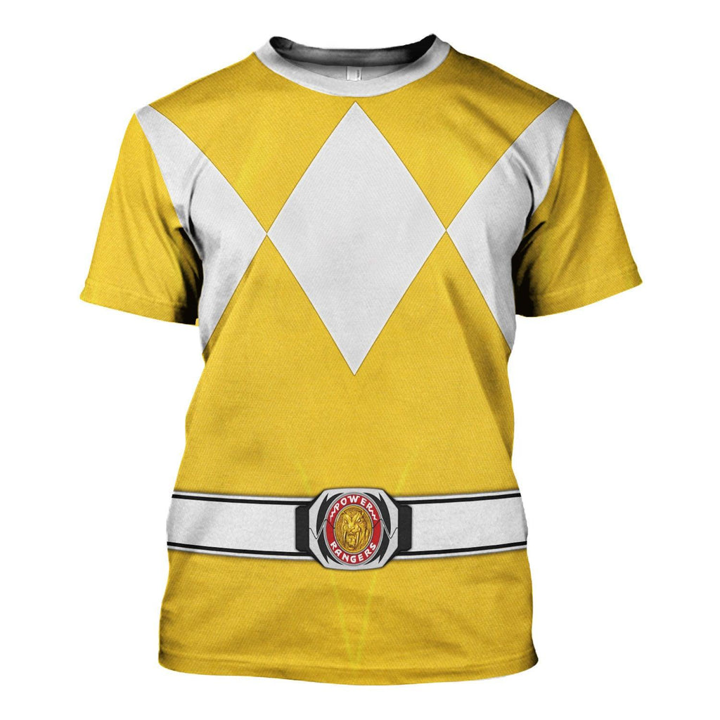 Yellow Ranger Mighty Morphin Hoodies Sweatshirt T-shirt Hawaiian Tracksuit -  CustomsPig.com