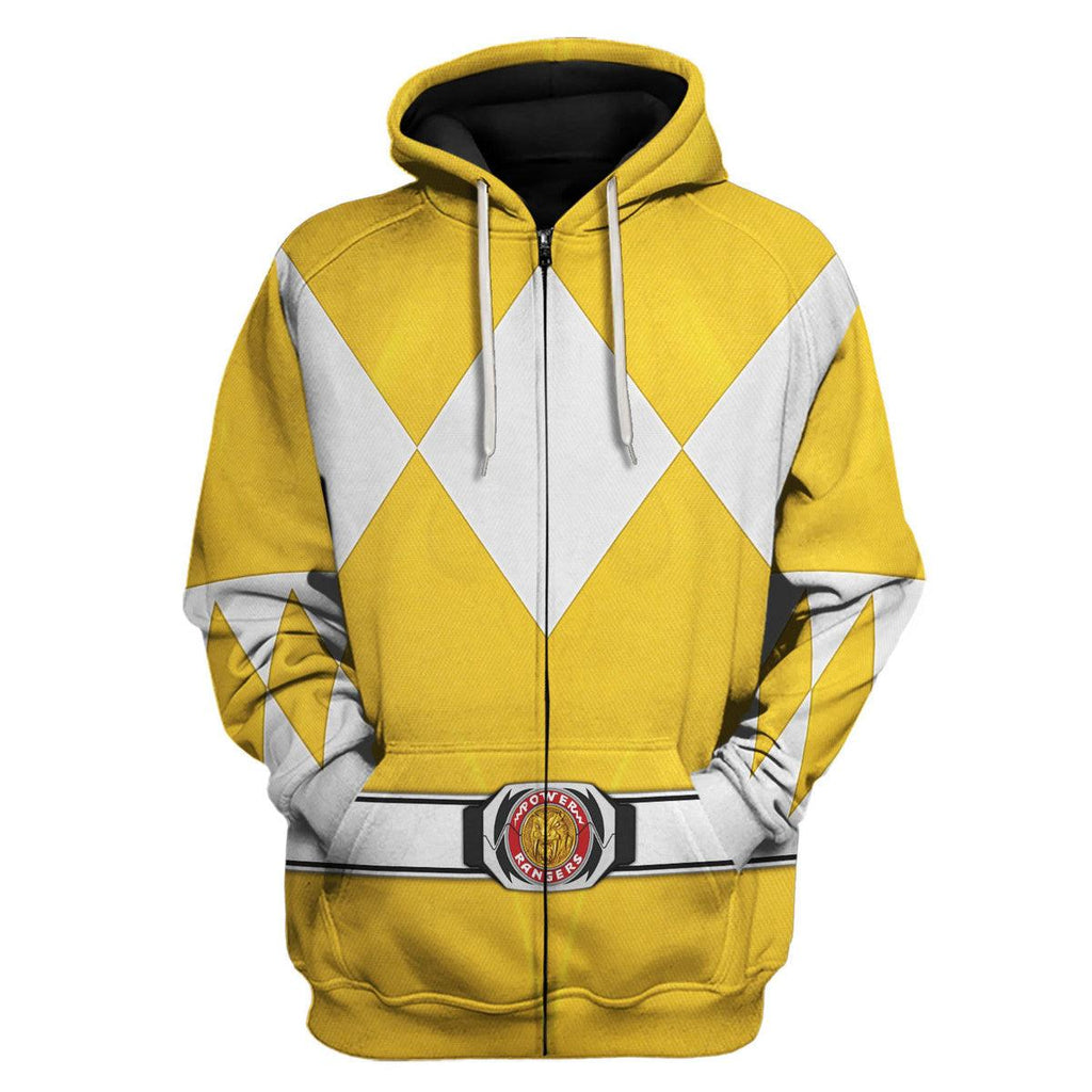 Yellow Ranger Mighty Morphin Hoodies Sweatshirt T-shirt Hawaiian Tracksuit -  CustomsPig.com