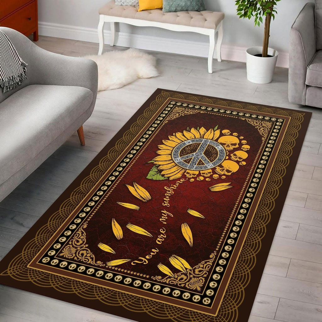 You Are My Sunshine Hippie Skull Rug - CustomsPig