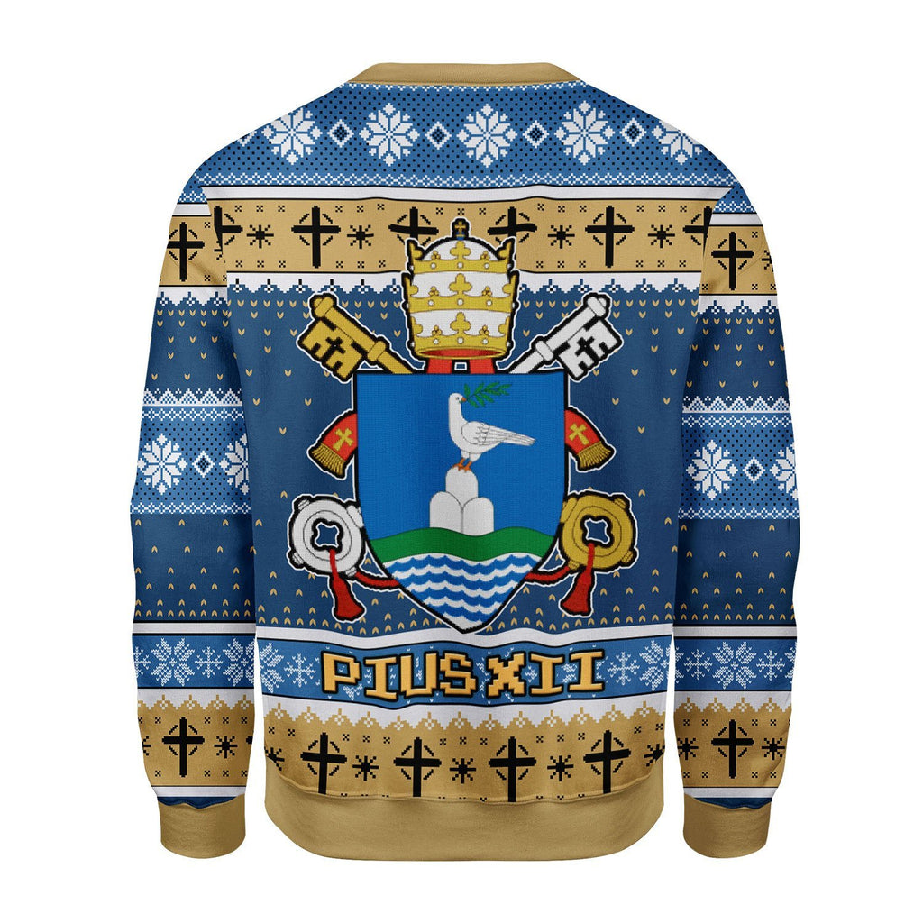 Gearhomies Christmas Unisex Sweater Pius XII Coat Of Arms 3D Apparel