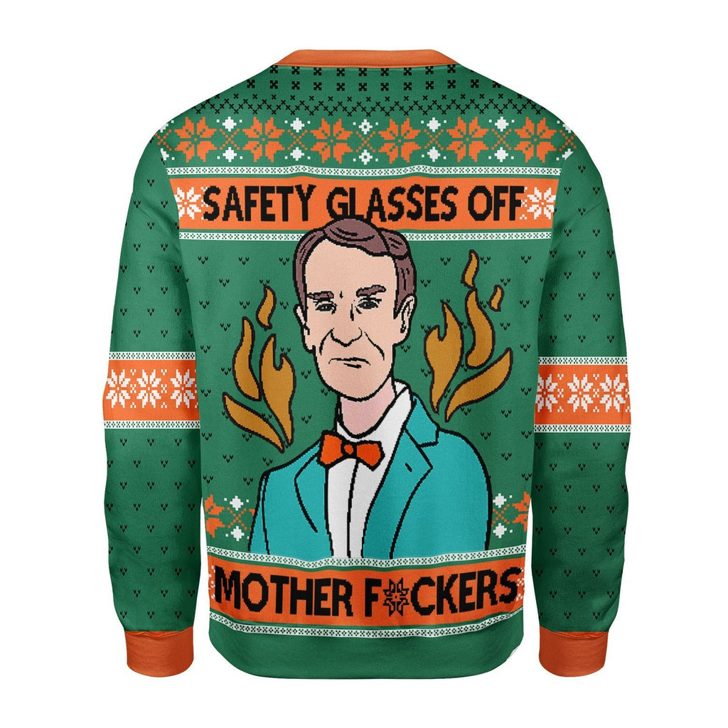 Gearhomies Christmas Unisex Sweater Safety Glasses Off 3D Apparel