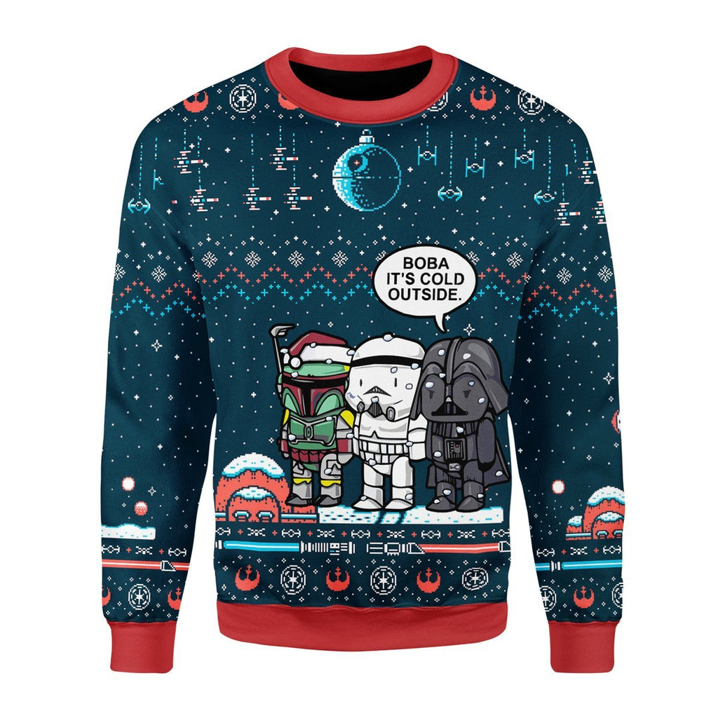 Gearhomies Unisex Christmas Unisex Sweater Boba Its Cold Outside 3D Apparel