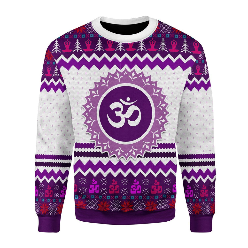 Gearhomies Christmas Unisex Sweater Crown Eye Chakra Ugly Christmas 3D Apparel