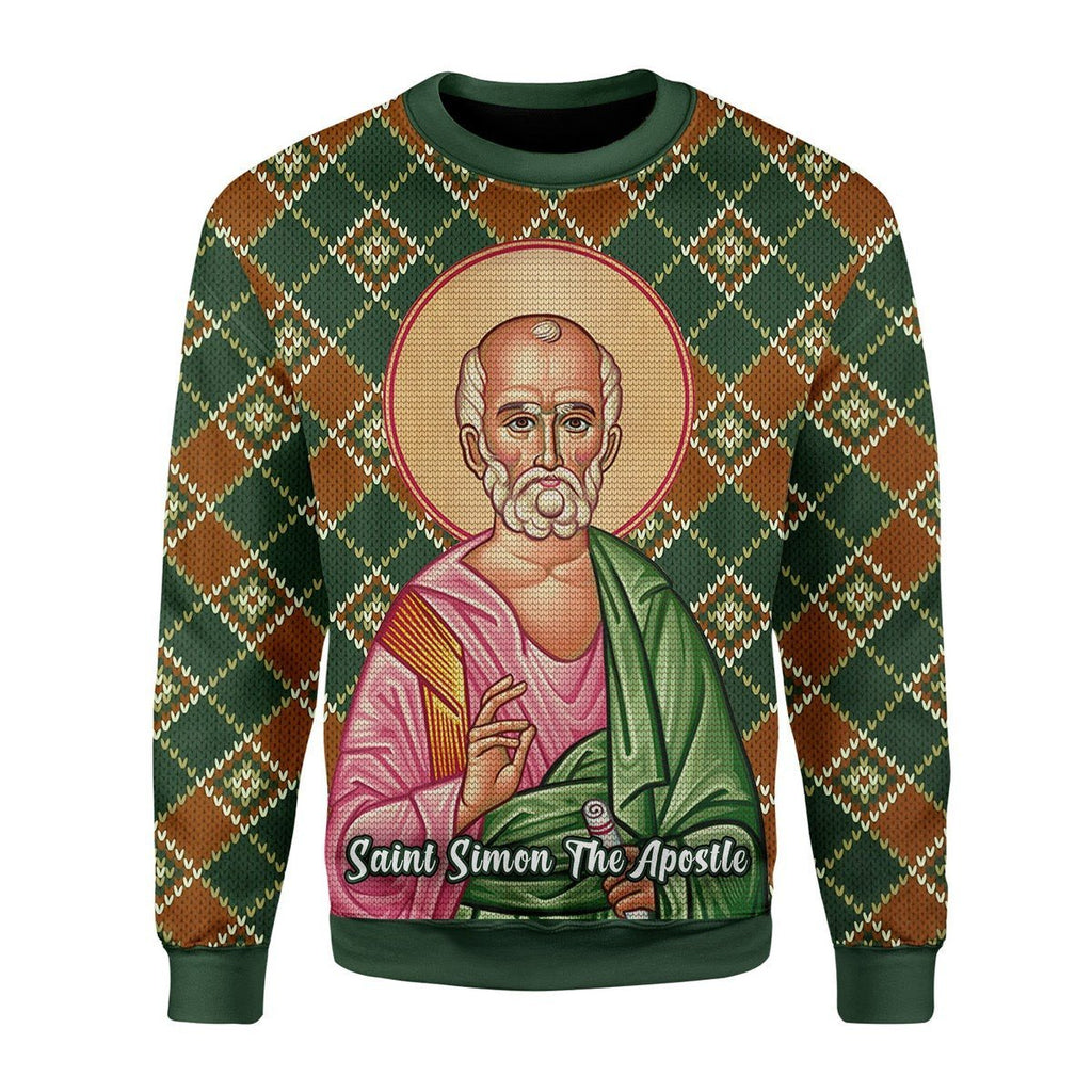 Gearhomies Christmas Unisex Sweater Saint Simon the Zealot 3D Apparel