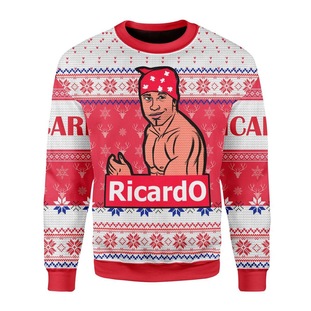 Gearhomies Christmas Unisex Sweater Ricardo Milos Meme Funny Workout 3D Apparel