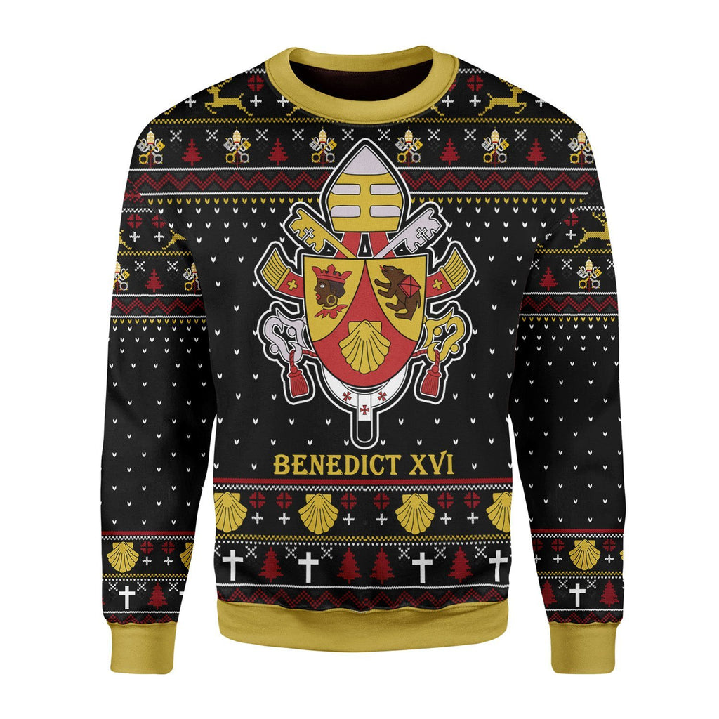 Gearhomies Christmas Unisex Sweater Pope Benedict XVI Coat Of Arms 3D Apparel