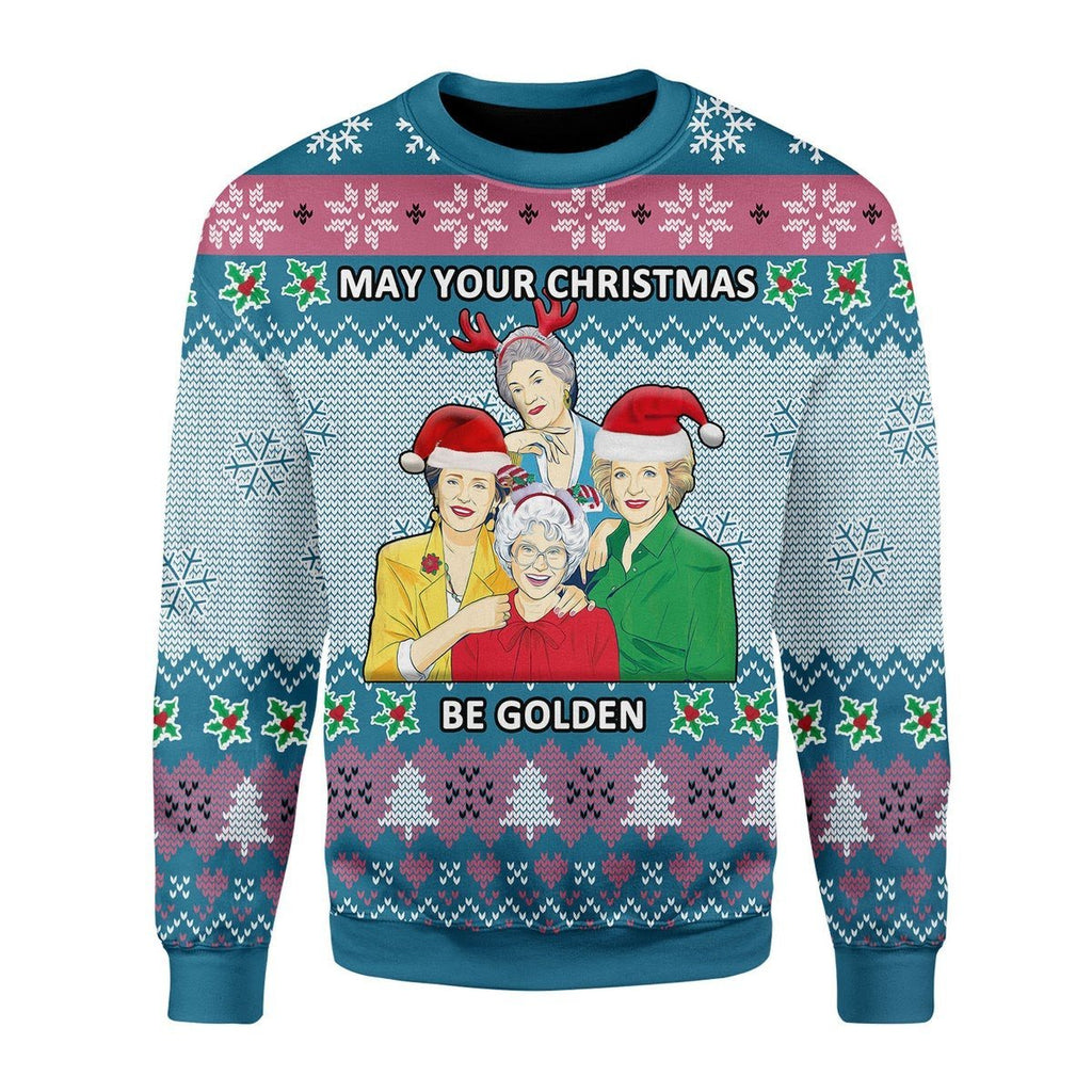 Gearhomies Christmas Unisex Sweater May Your Christmas Be Golden 3D Apparel