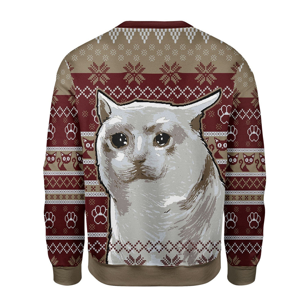 Gearhomies Christmas Unisex Sweater Nobiko Cat Meme 3D Apparel