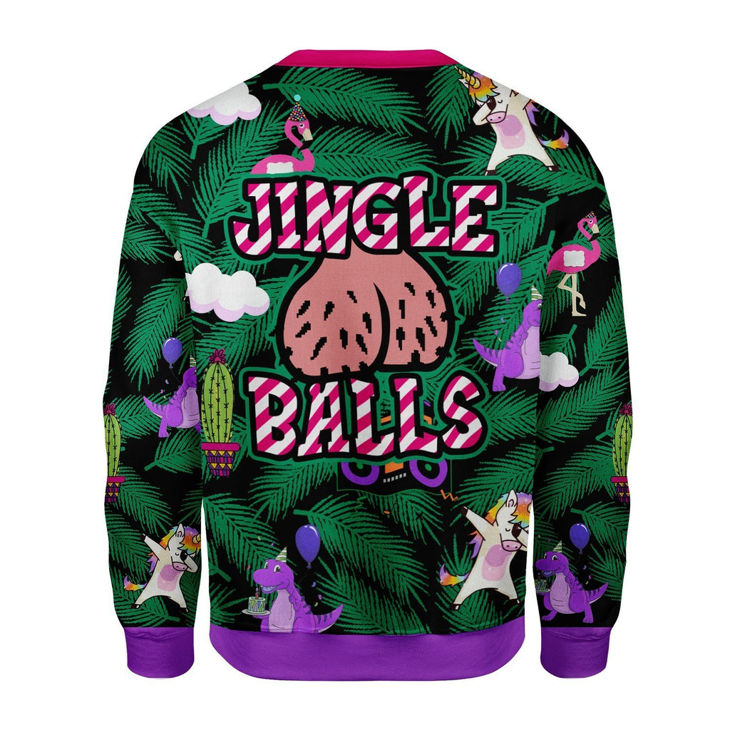 Gearhomies Christmas Unisex Sweater Jingle Balls Ugly Christmas 3D Apparel