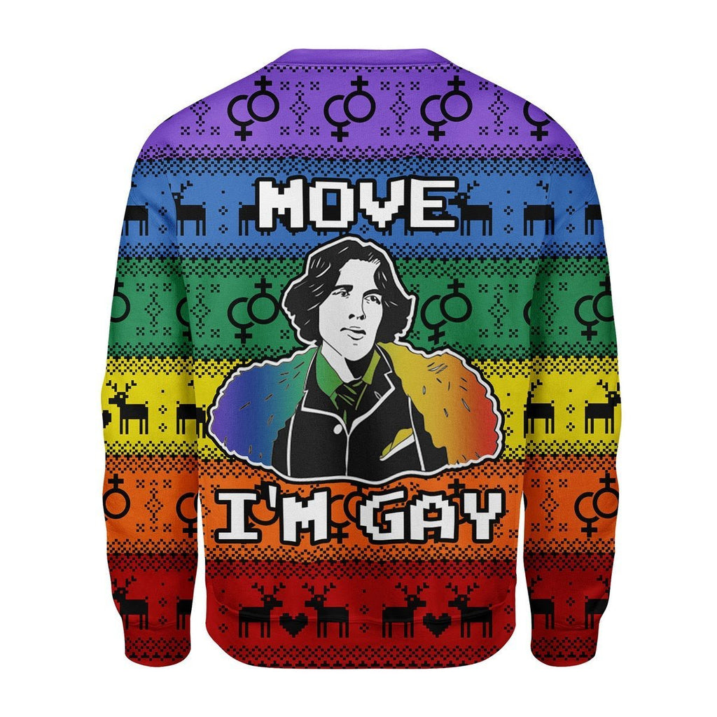 Gearhomies Christmas Unisex Sweater Move I'm Gay 3D Apparel