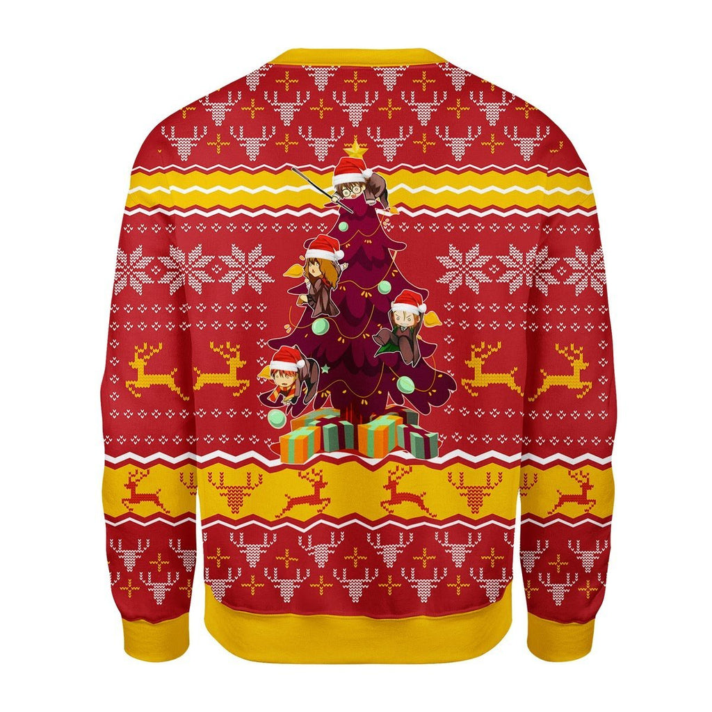 Gearhomies Christmas Unisex Sweater Chibi Harry Potter Ugly Christmas 3D Apparel