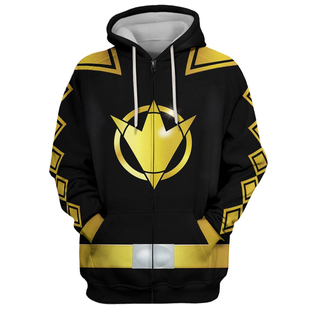 Dino Thunder Black Ranger Zip Hoodie / S Qm88