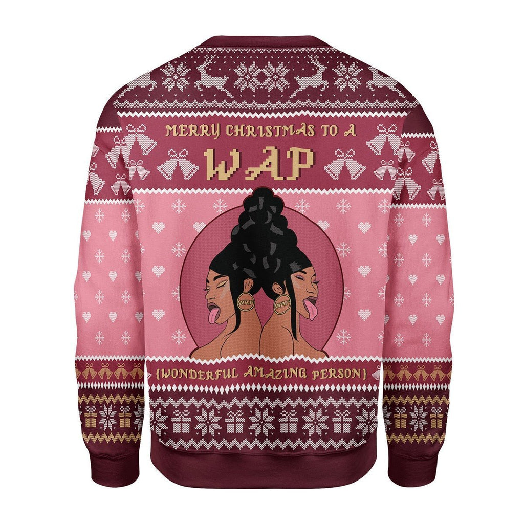 Gearhomies Christmas Unisex Sweater Merry Christmas To A Wap Ugly Christmas 3D Apparel