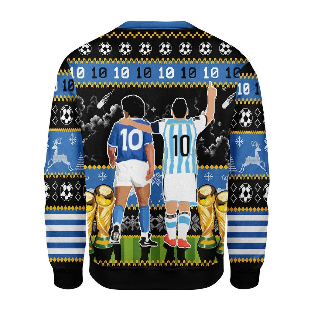 Gearhomies Christmas Unisex Sweater Two Football Legends 3D Apparel