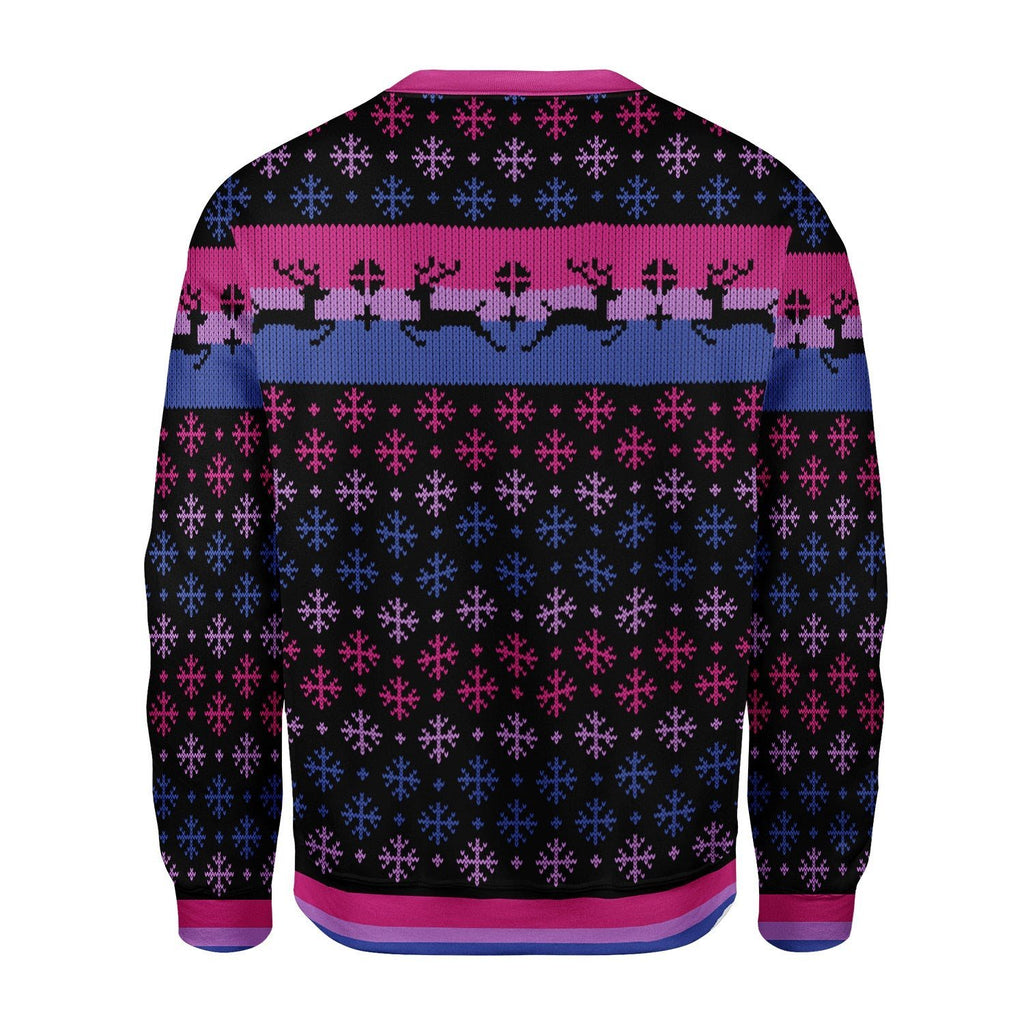 Gearhomies Christmas Unisex Sweater Bisexual Pride Flag 3D Apparel