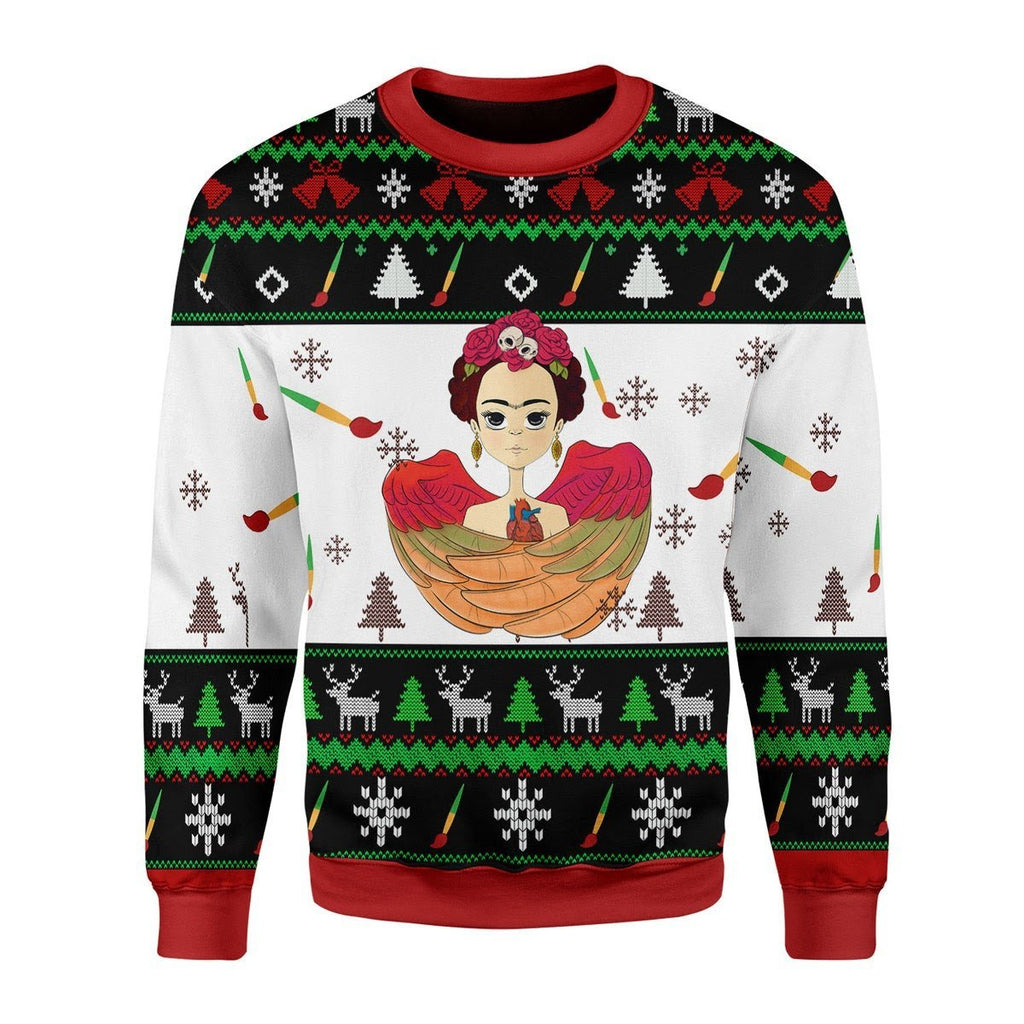 Gearhomies Christmas Unisex Sweater Frida Kahlo Christmas 3D Apparel