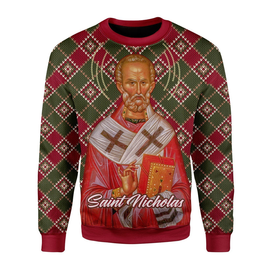 Merry Christmas Gearhomies Unisex Christmas Sweater Saint Nicholas 3D Apparel