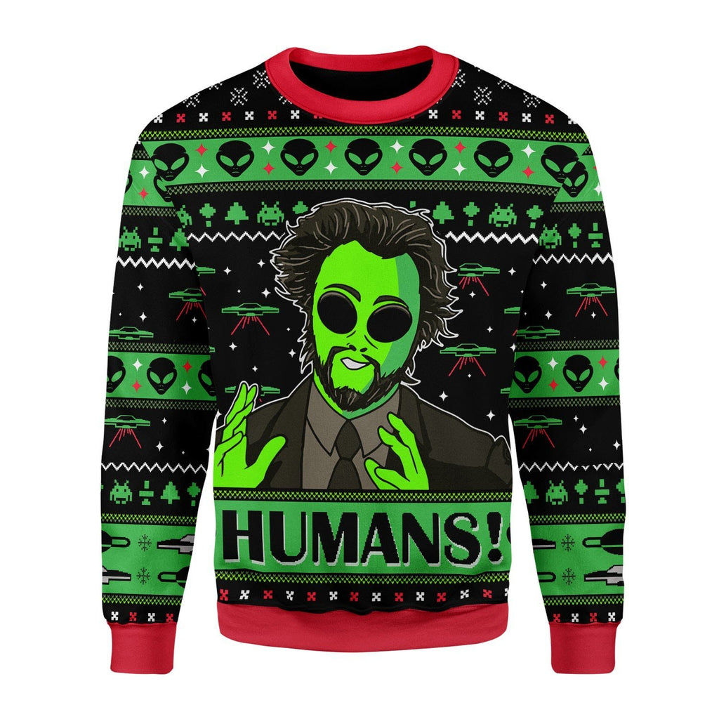 Gearhomies Christmas Unisex Sweater UFO Alien 3D Apparel