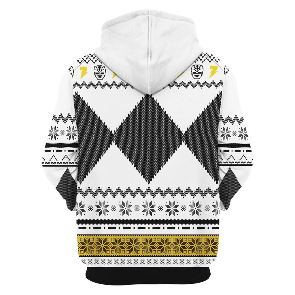 Gearhomies 3D Zip Hoodie MightyMorphin, White