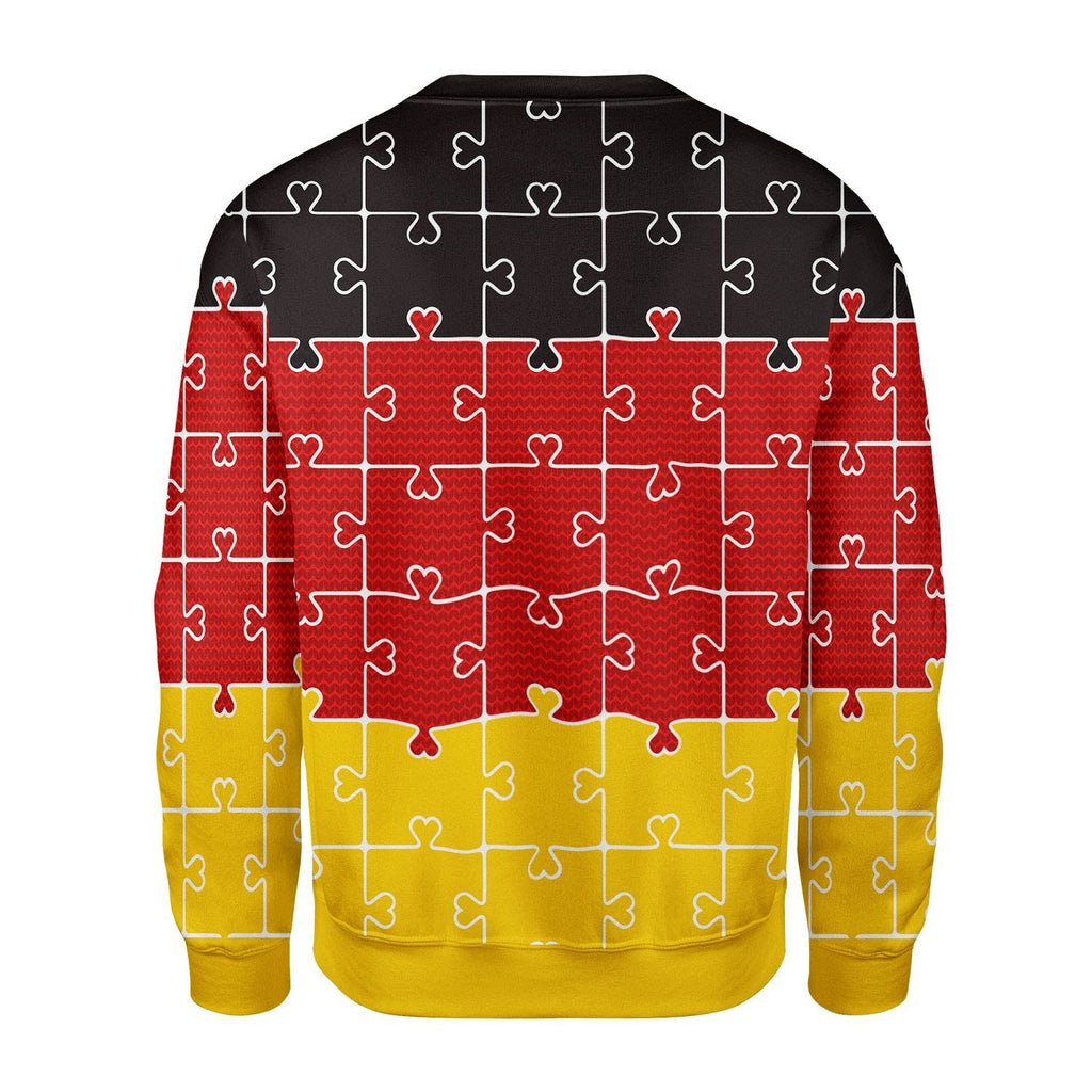 Gearhomies Christmas Unisex Sweater German Autism Jigsaw Piece Puzzle Ugly Christmas 3D Apparel