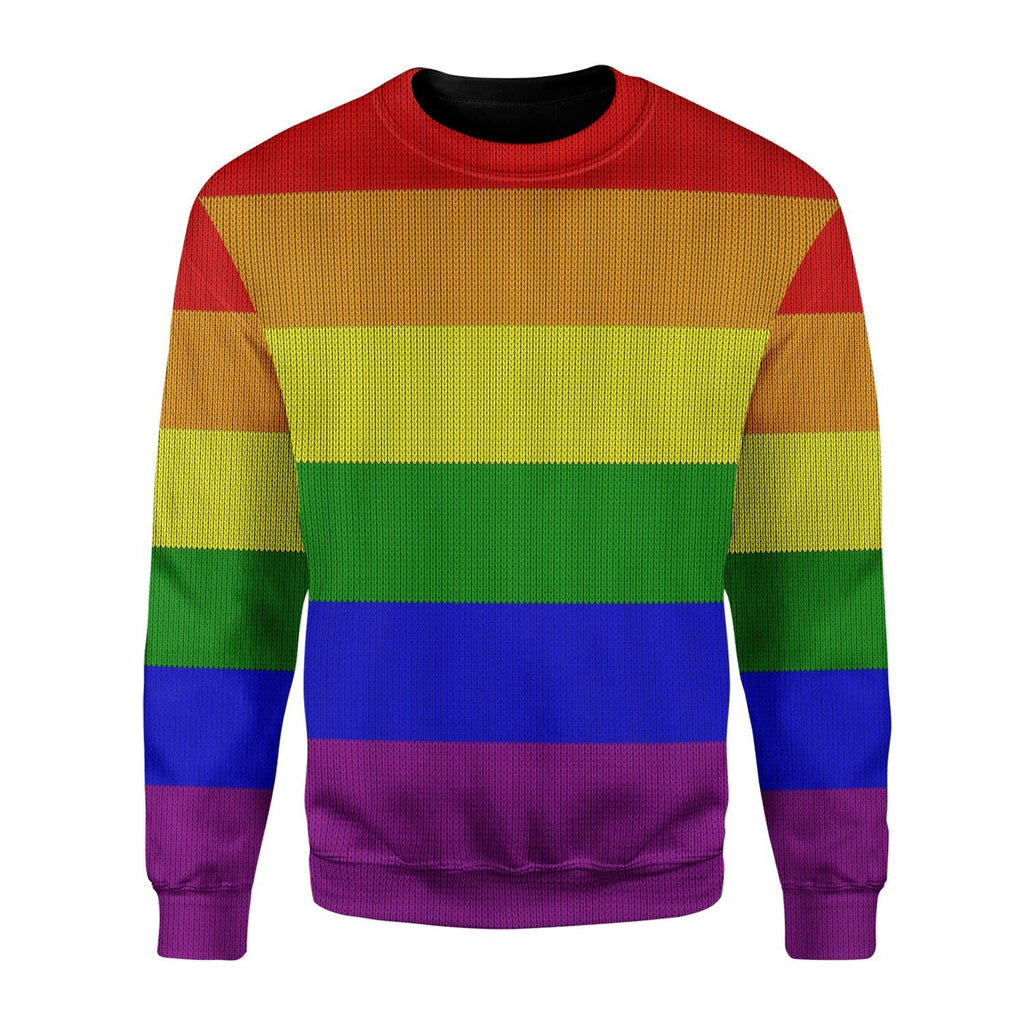 Gearhomies Christmas Unisex Sweater Rainbow Flag LGBTQ+ 3D Apparel