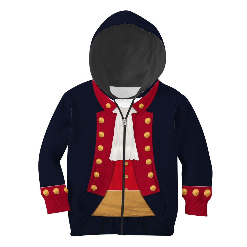 John Paul Jones Revolutionary War Uniform Kid Zip Hoodie / Toddler 2T Qm1410