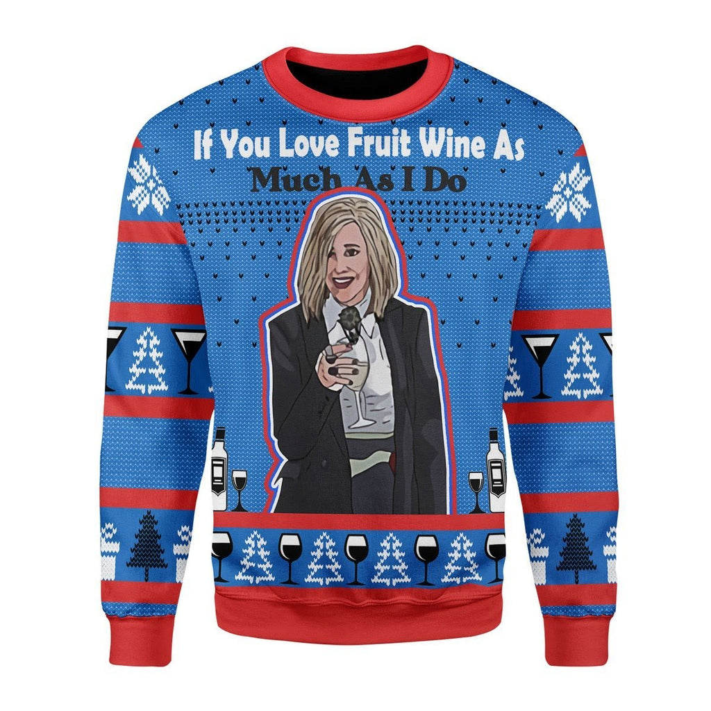 Gearhomies Christmas Unisex Sweater Fruit Wine Schitt's Creek Ugly Christmas 3D Apparel