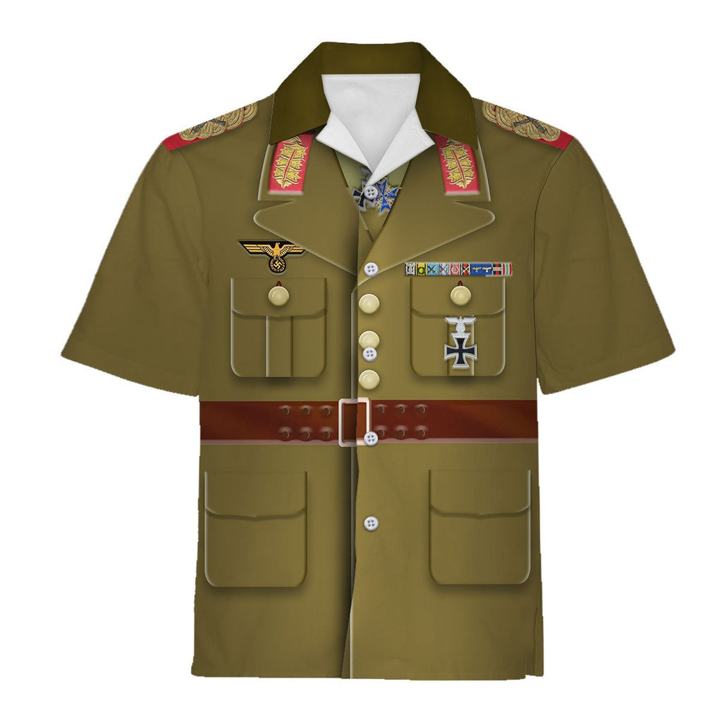 Erwin Rommel German General In Ww2 Hawaiian Shirt / S Qr730
