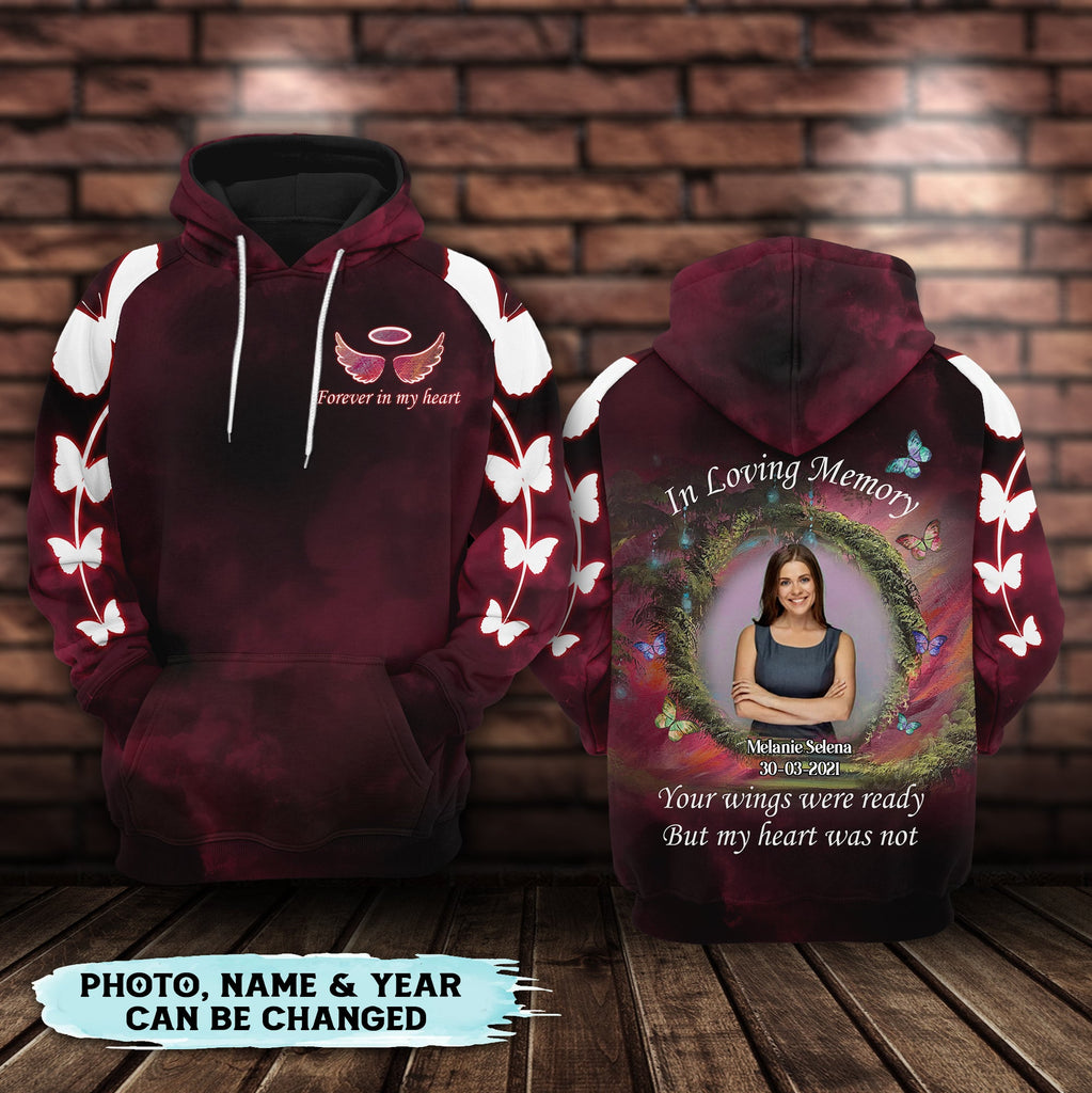 In Loving Memory, Upload Photo Personalized All Over Print Hoodie- Test random title 006
