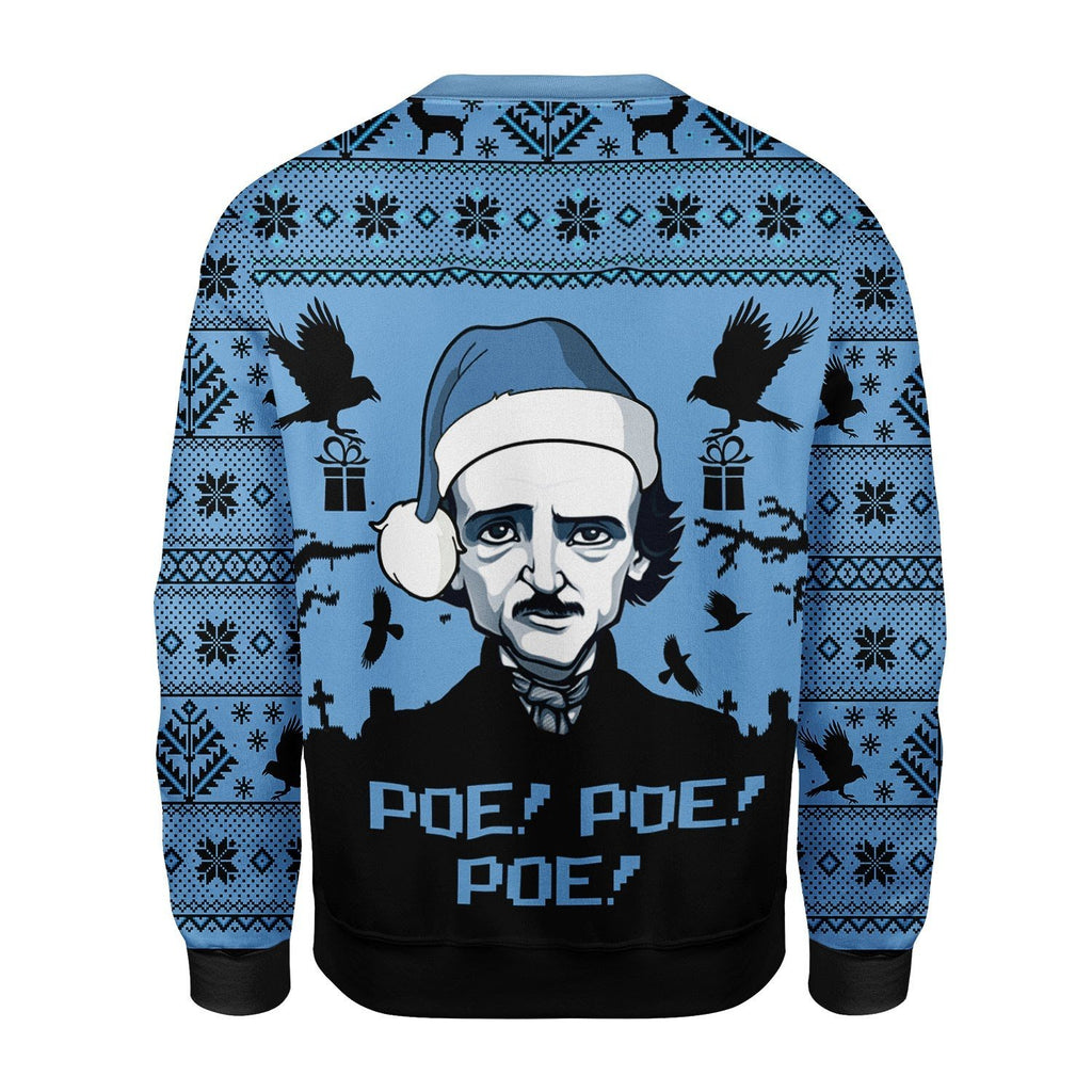 Gearhomies Christmas Unisex Sweater Edgar Allan Poe Christmas 3D Apparel