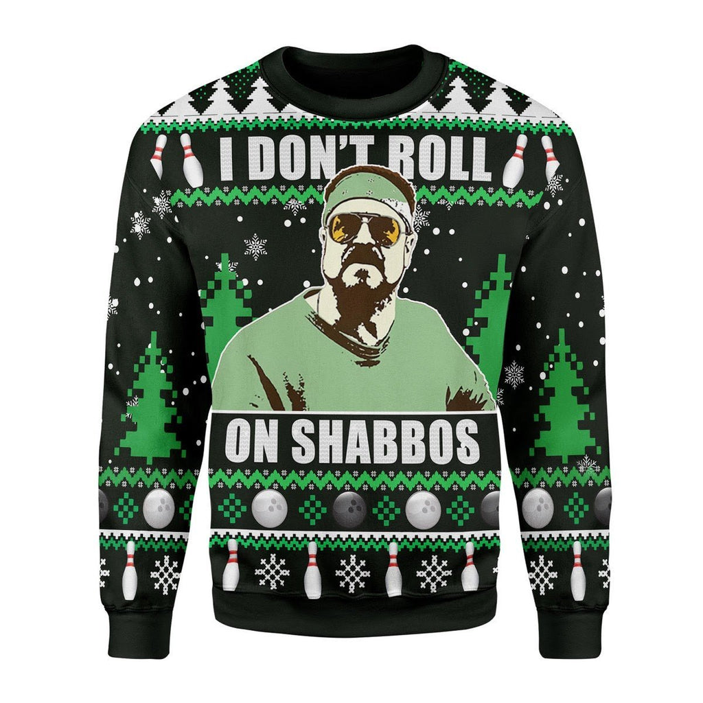Gearhomies I Don't Roll on Shabbos Christmas Ugly Christmas Unisex Sweater 3D Apparel
