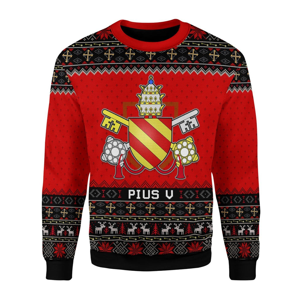 Gearhomies Christmas Unisex Sweater Pope Pius V Christmas 3D Apparel