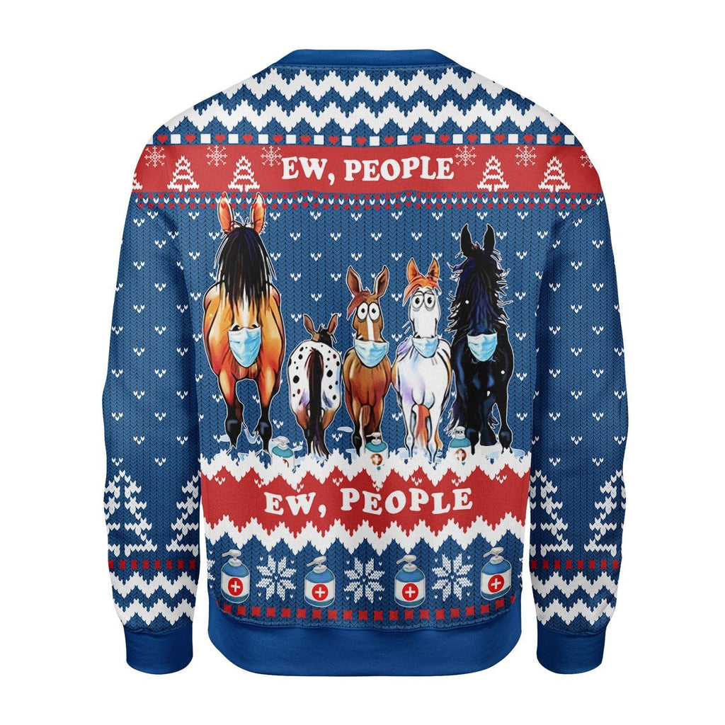 Gearhomies Christmas Unisex Sweater Ew People Ugly Christmas 3D Apparel