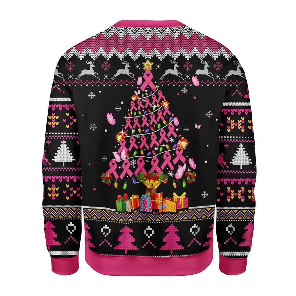 Gearhomies Christmas Unisex Sweater Breast Cancer Awareness Christmas 3D Apparel