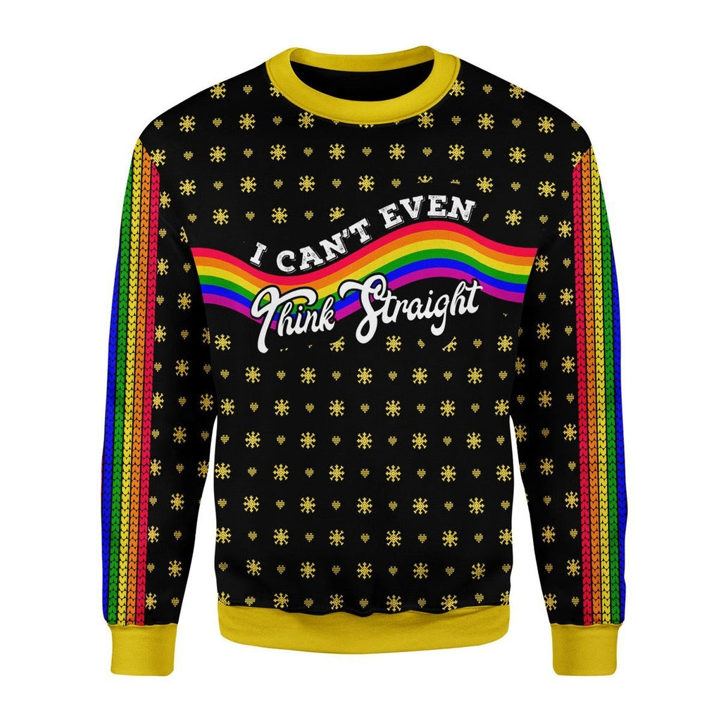 Gearhomies Christmas Unisex Sweater Rainbow LGBT Flag 3D Apparel