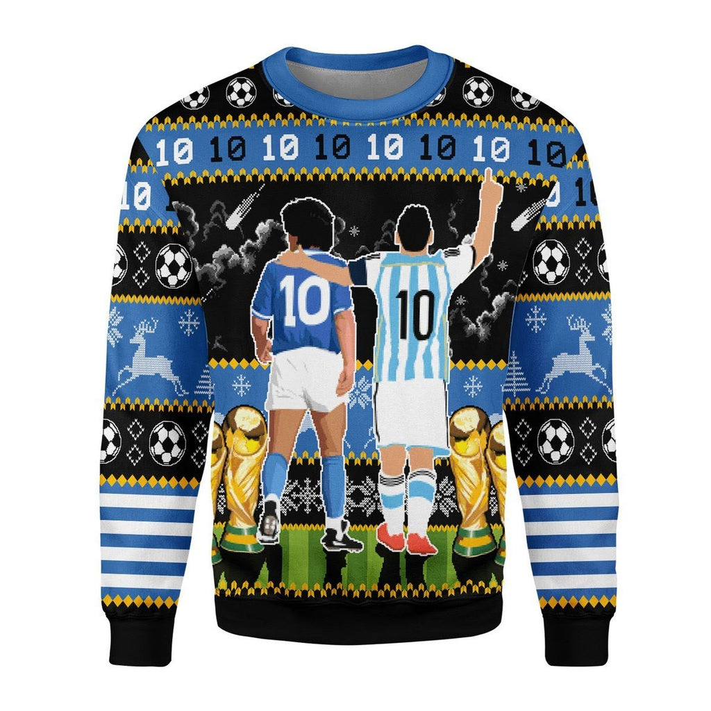 Gearhomies Christmas Unisex Sweater Two Football Legends 3D Apparel