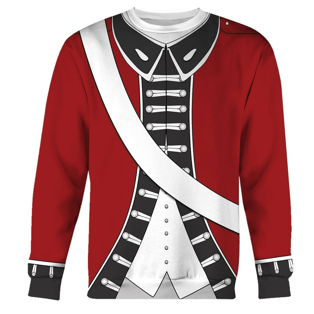 Loyalist Soldier Redcoat American Revolutionary War Long Sleeves / S Qm116
