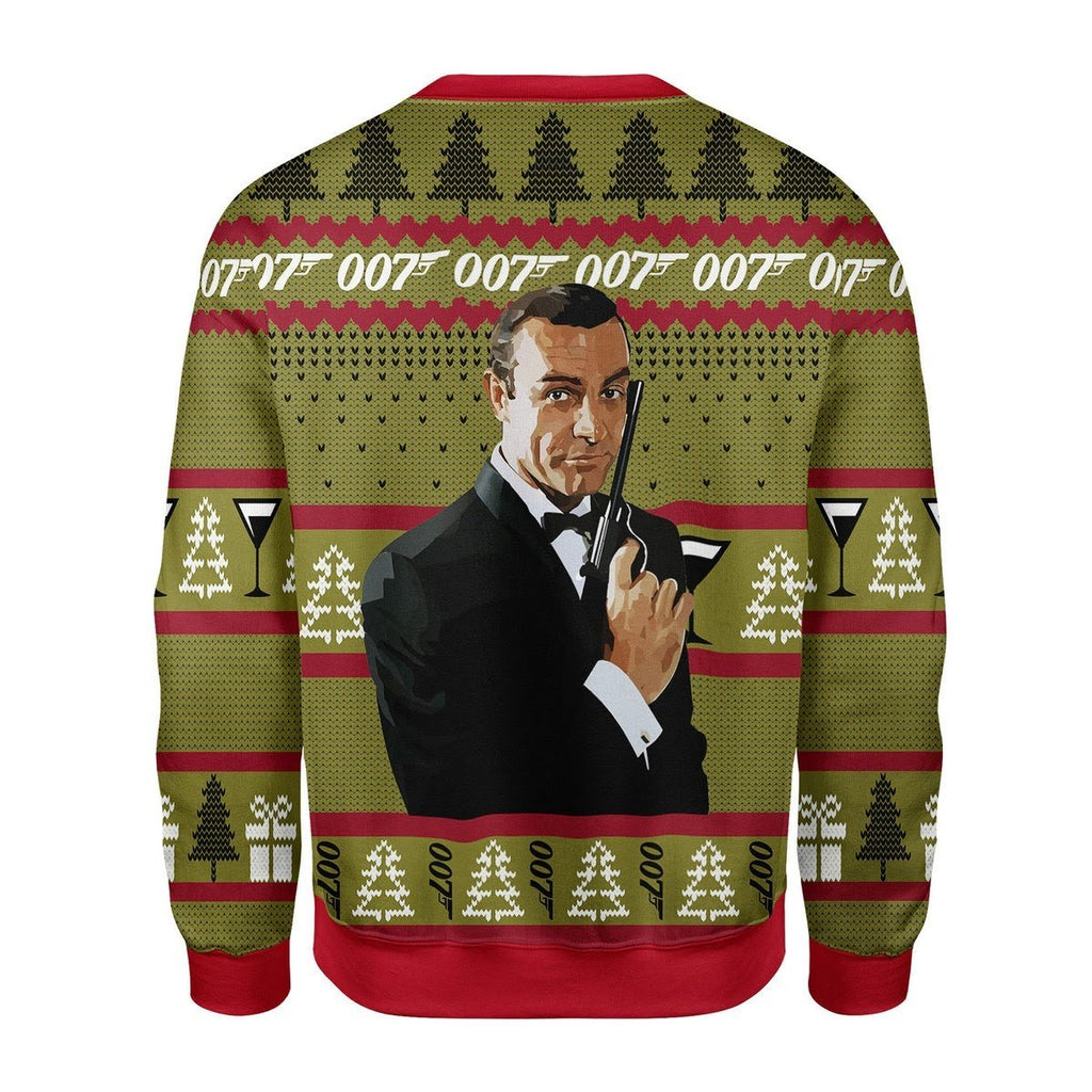 Gearhomies Christmas Unisex Sweater James Bond 007 Ugly Christmas 3D Apparel