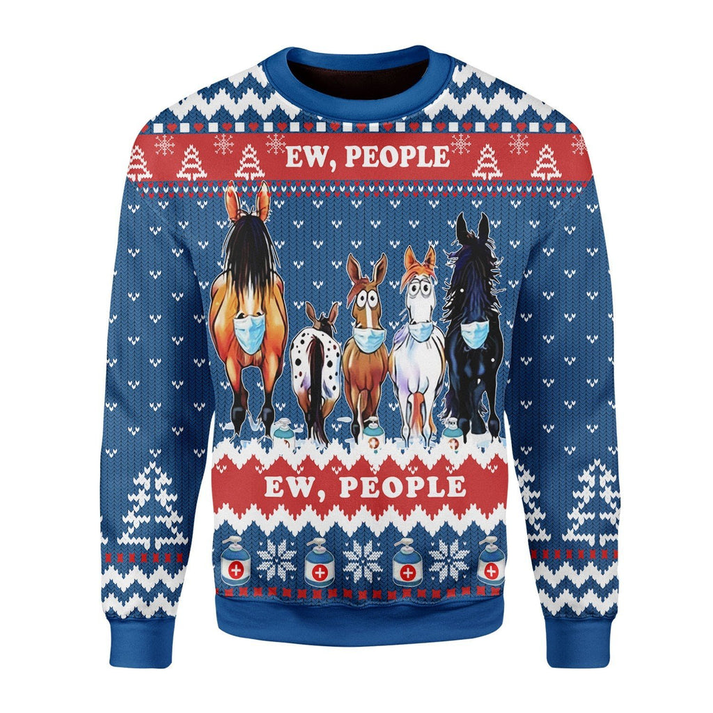 Gearhomies Christmas Unisex Sweater Ew People Ugly Christmas 3D Apparel