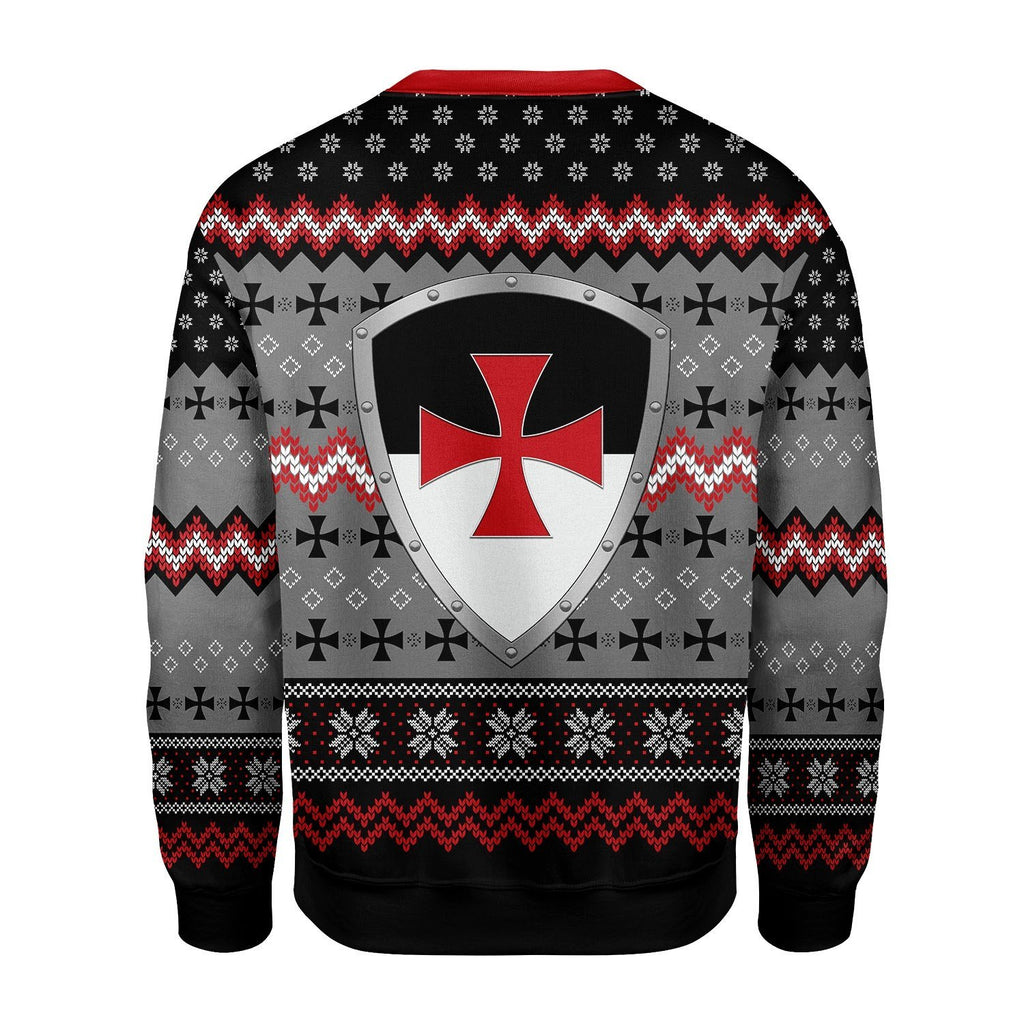 Gearhomies Christmas Unisex Sweater Knigh Templar Ugly Christmas 3D Apparel