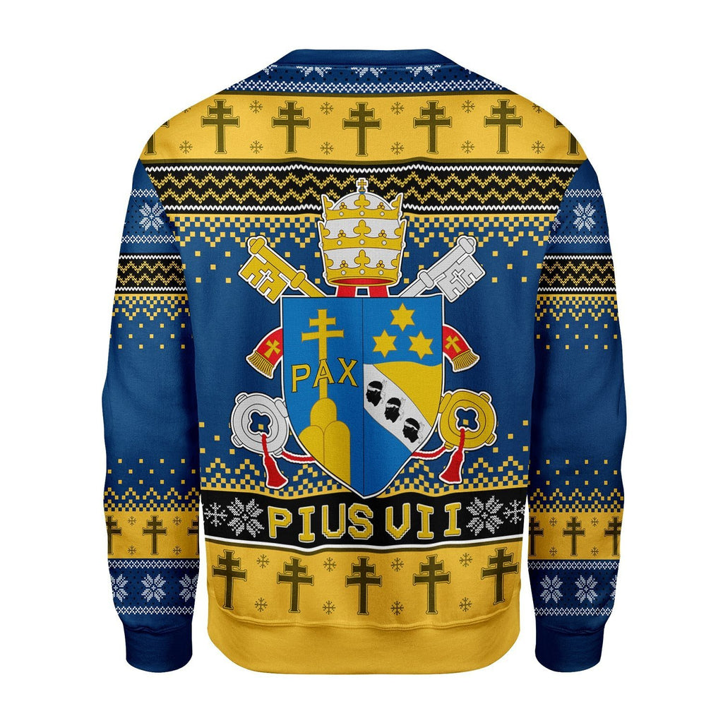 Gearhomies Christmas Unisex Sweater Pius VII Coat of Arms 3D Apparel