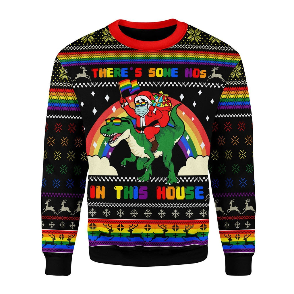 Gearhomies Christmas Unisex Sweater LGBTQ+ There's Some Hos In This House 3D Apparel