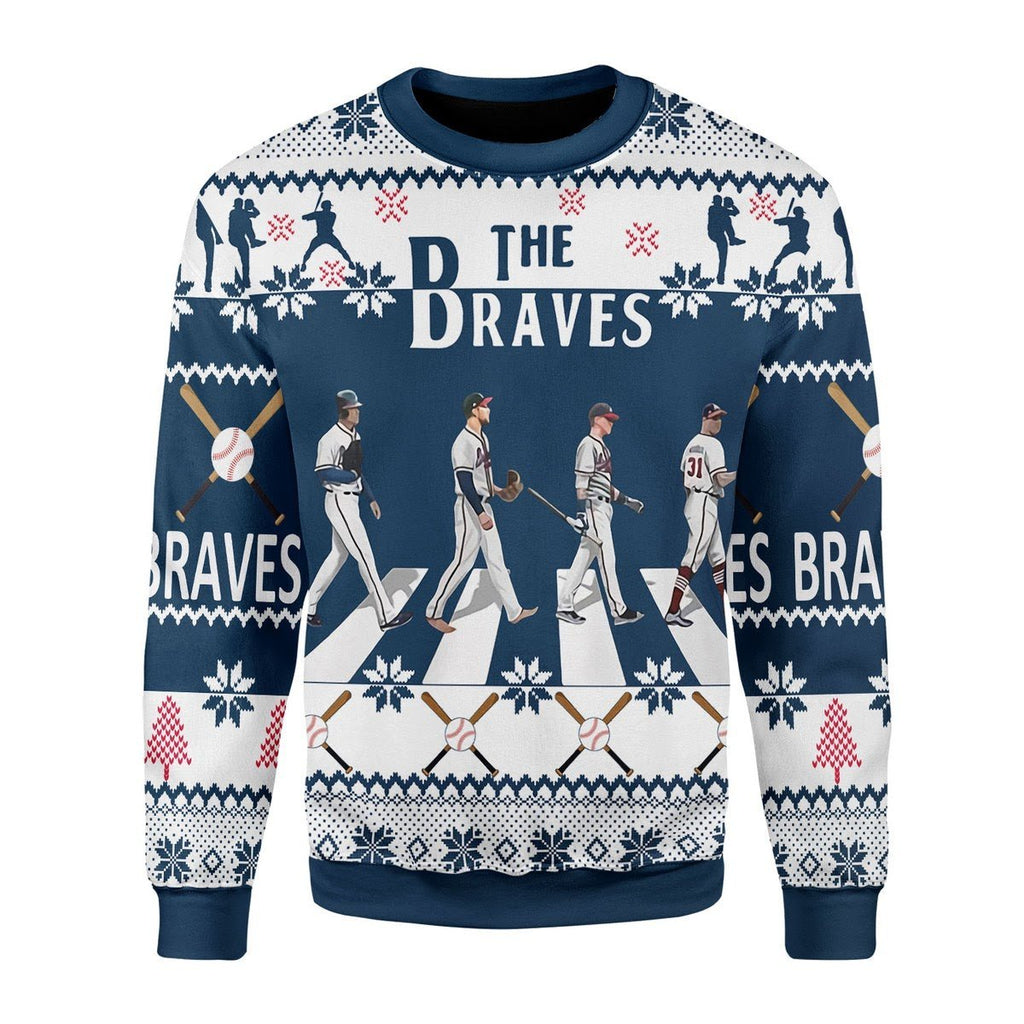 Gearhomies Christmas Unisex Sweater The Braves Walking Abbey Road 3D Apparel