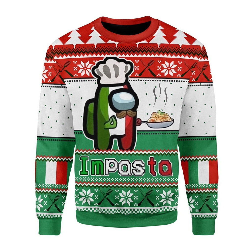 Gearhomies Christmas Unisex Sweater Impasta Ugly Christmas 3D Apparel