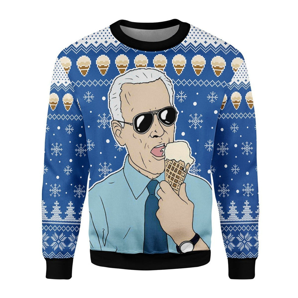 Gearhomies Christmas Unisex Sweater Joe I Love Ice Cream Christmas 3D Apparel