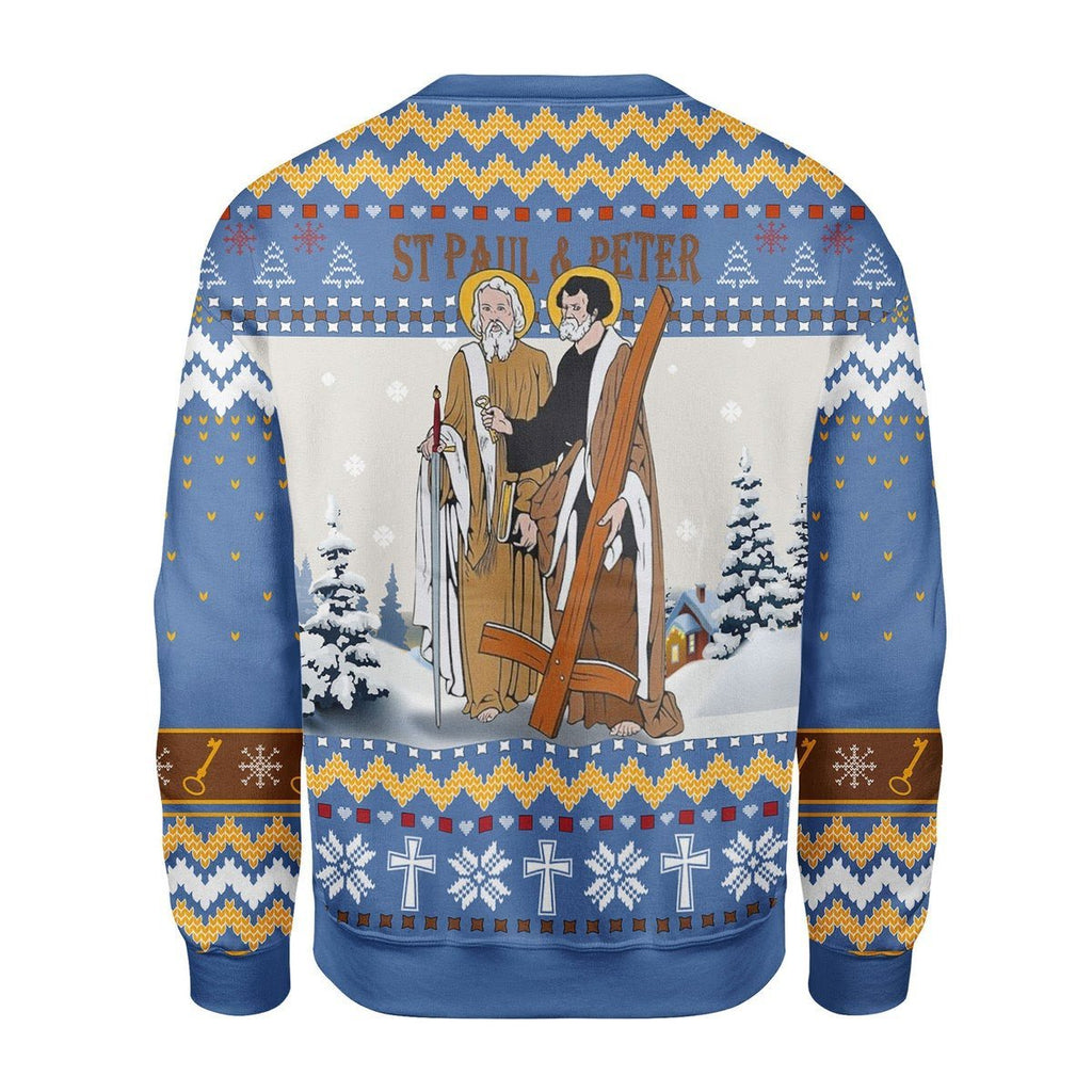 Gearhomies Christmas Unisex Sweater Saints Paul And Peter 3D Apparel