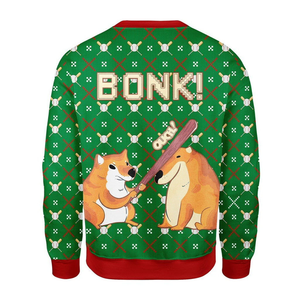 Gearhomies Christmas Unisex Sweater Bonk Dog Ugly Chrisrmas 3D Apparel