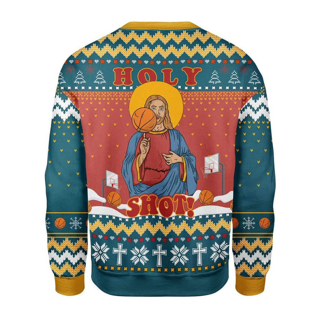Gearhomies Christmas Unisex Sweater Christ Jesus Holy Shot! Christmas 3D Apparel