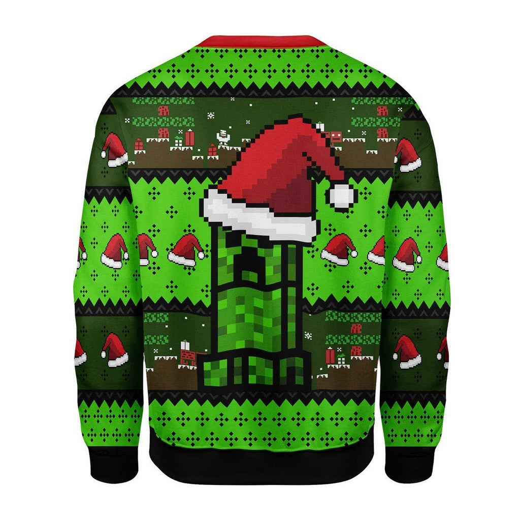 Gearhomies Christmas Unisex Sweater Minecraft Ugly Christmas 3D Apparel